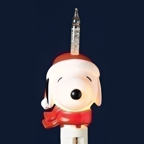 Roman 52053 8" Snoopy with Santa Hat Bubble Light Night Light