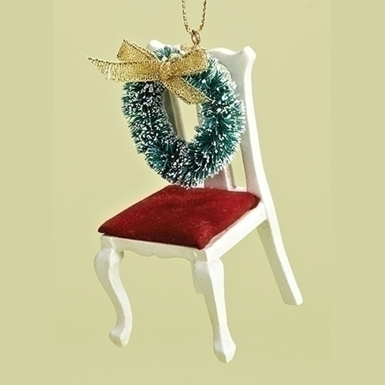 Memorial Symbolic Chair With Wreath Honored Loved Ones Christmas Ornament