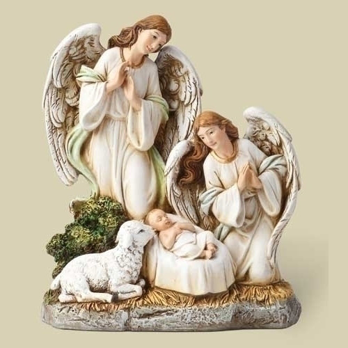 Angels and a Lamb With Jesus Figure by Roman