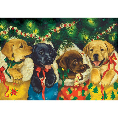 Puppies in Stockings Christmas Calendar (Countdown to Christmas)