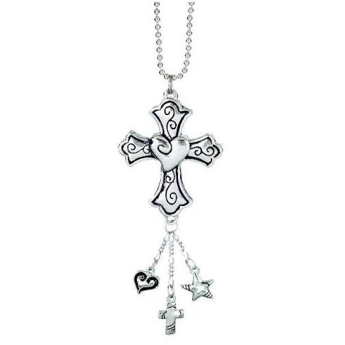 Car Charm Truck Charm, CROSS Ornament with Dangles