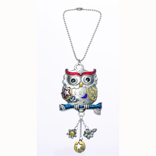 Car Charm Truck Charm, Colored Owl with Dangle Charms