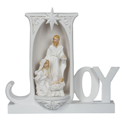 JOY Lighted Nativity Scene Table Top Christmas Decor