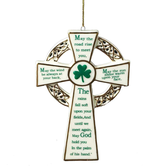 Kurt Adler 5.12 Inch Porcelain Irish Cross Ornament