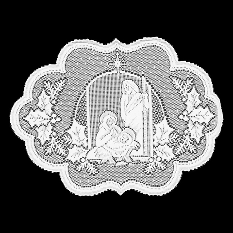 Heritage Lace, Silent Night White Placemat, Set of 2